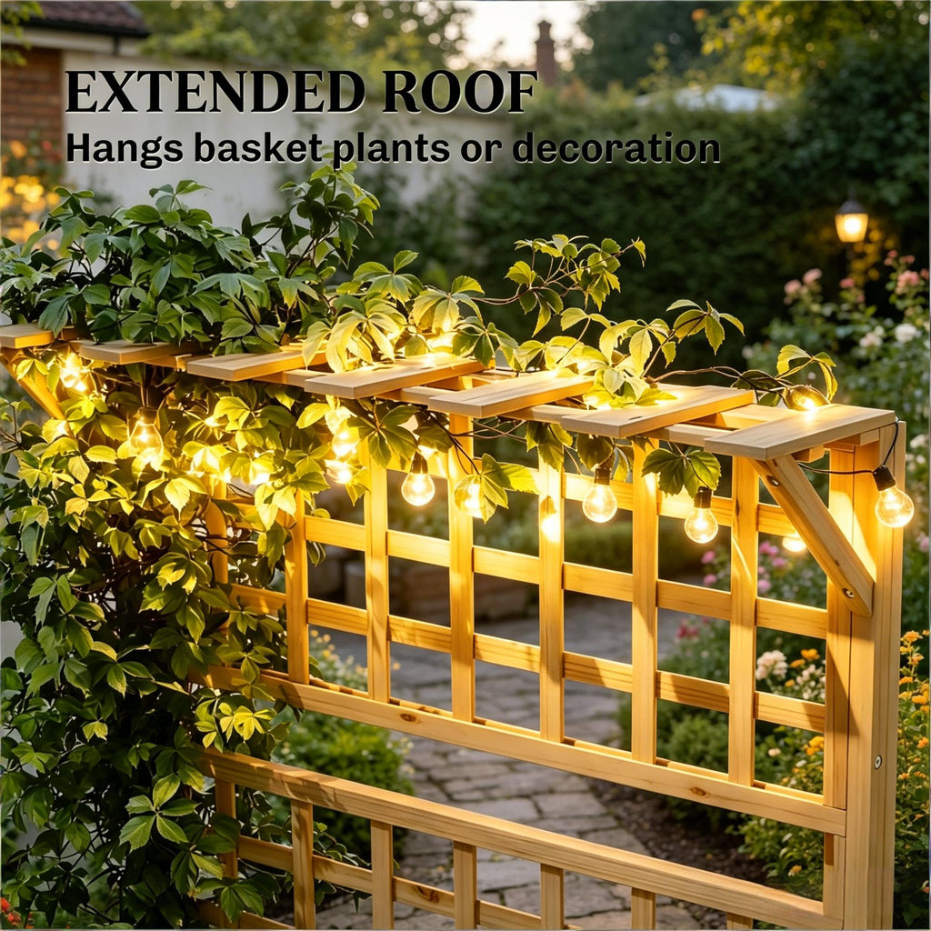 70-Inch Fir Wood Trellis Planter with Shelves – alternate product view 8