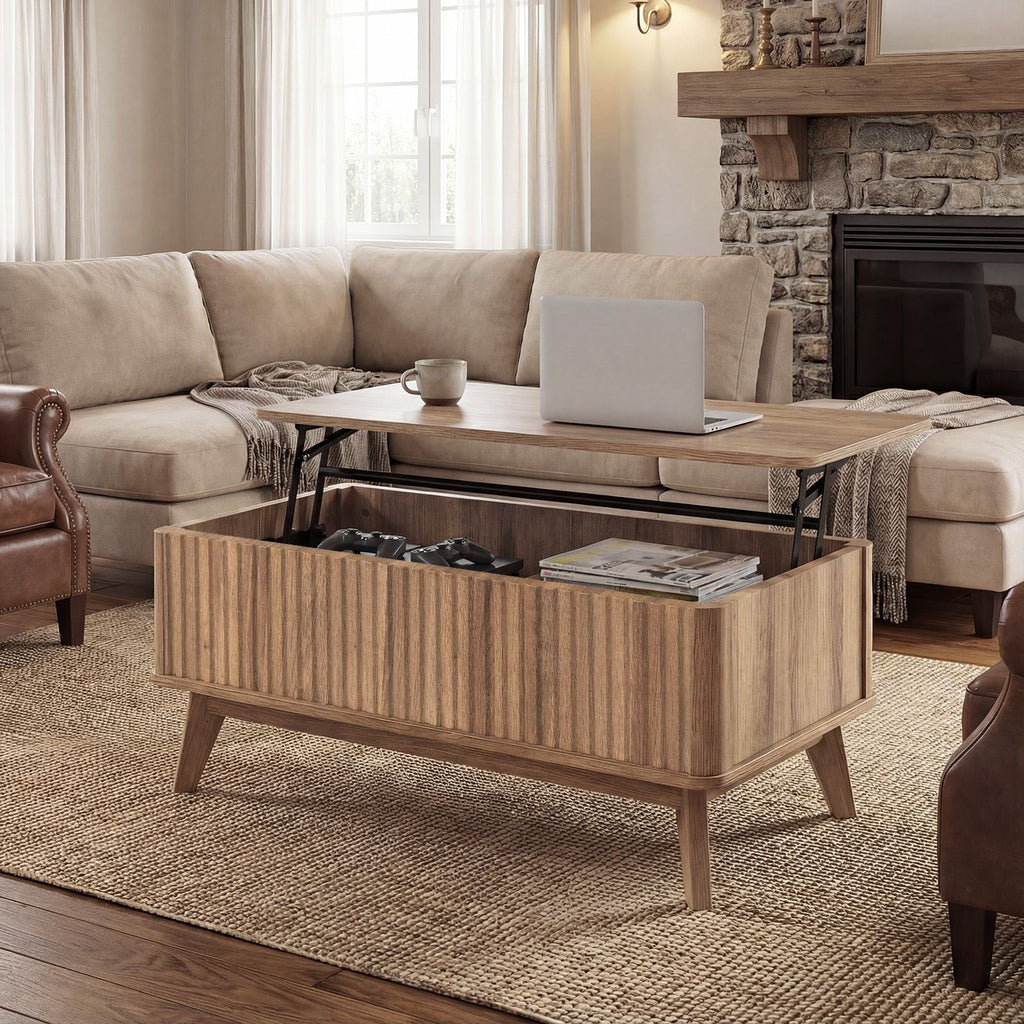 35.5-Inch Fluted Lift-Top Coffee Table – product view 7 of 12