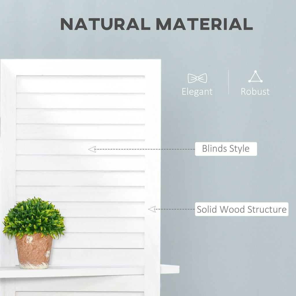 67-Inch 4-Panel White Room Divider with Shelves – alternate product view 6