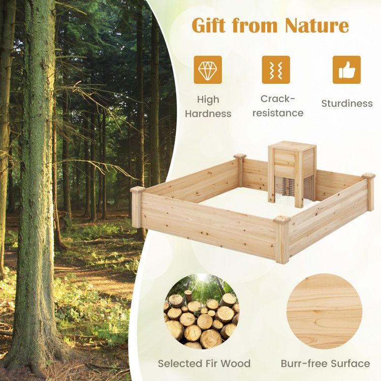 49-Inch Raised Garden Bed with Compost Bin – product view 9 of 9