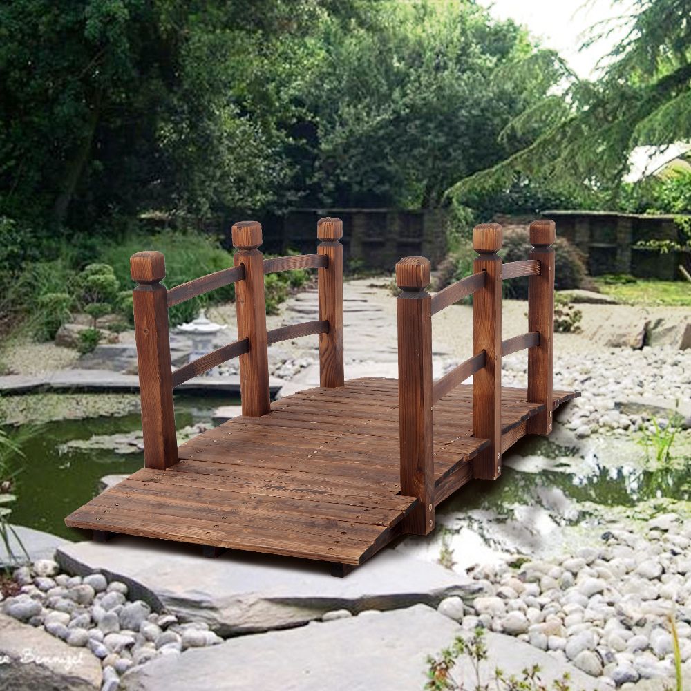 Carbonized Wood Decorative Garden Bridge – product view 4 of 14