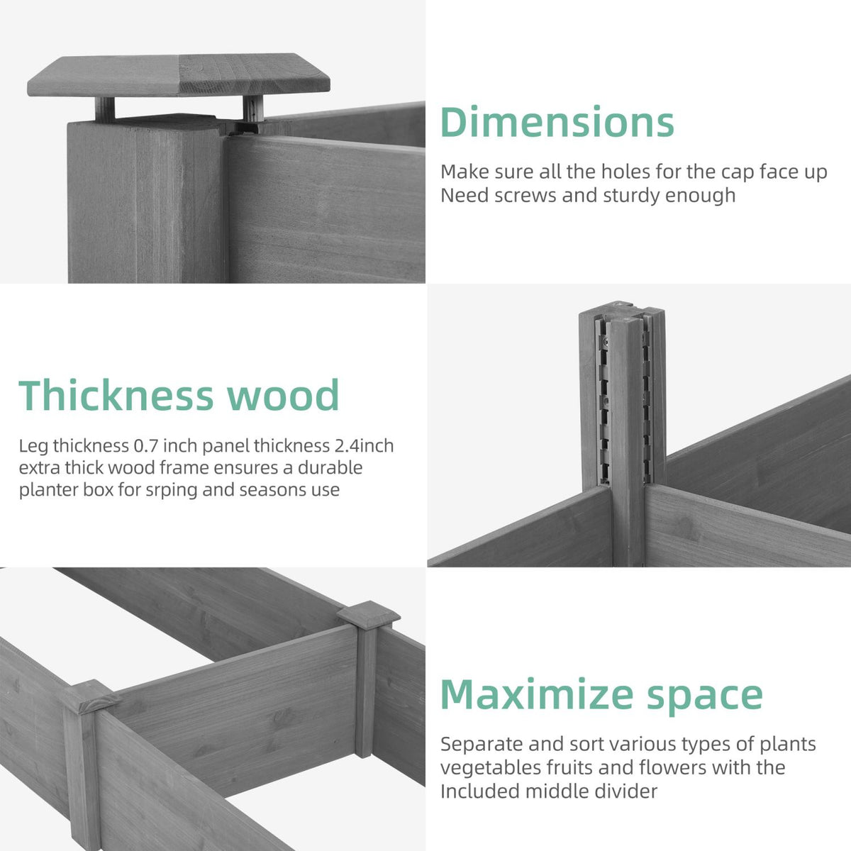 96-Inch Long Raised Garden Bed, Tool-Free Assembly – product view 5 of 15