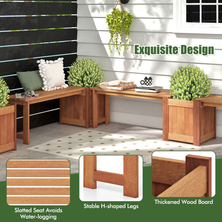 54-Inch Raised Garden Bed with Bench – product view 9 of 12