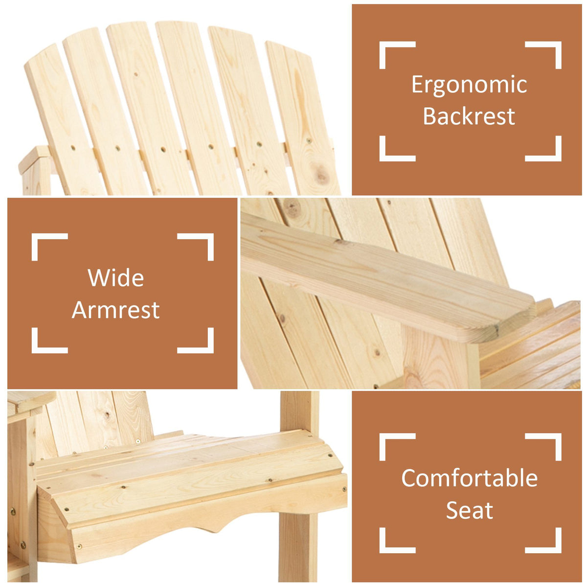 Set of 2 Adirondack Chairs with Center Table – product view 5 of 11