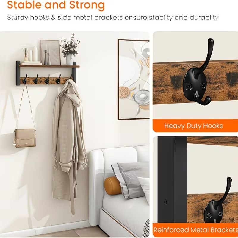 Wall-Mounted Coat Rack with Shelf – product view 12 of 14