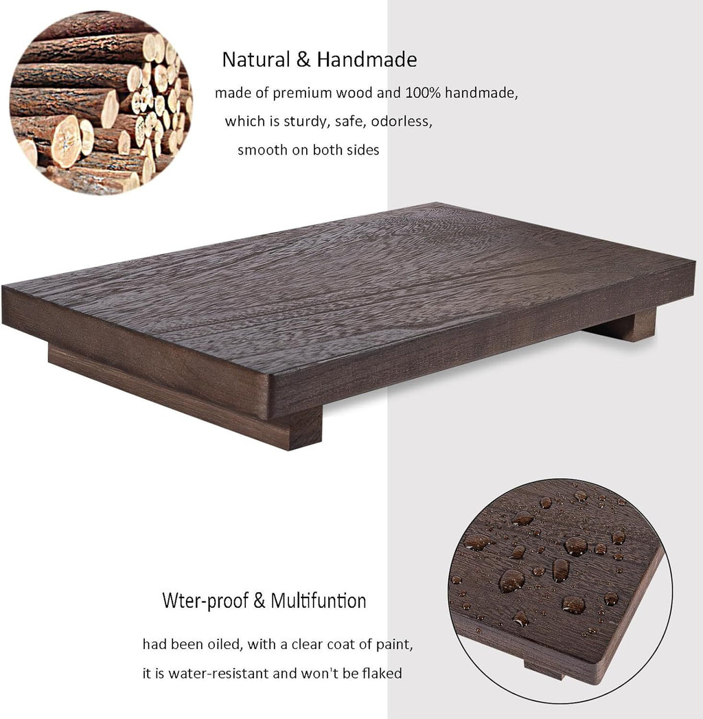 11.8-Inch Walnut Wood Pedestal Tray – product view 2 of 4