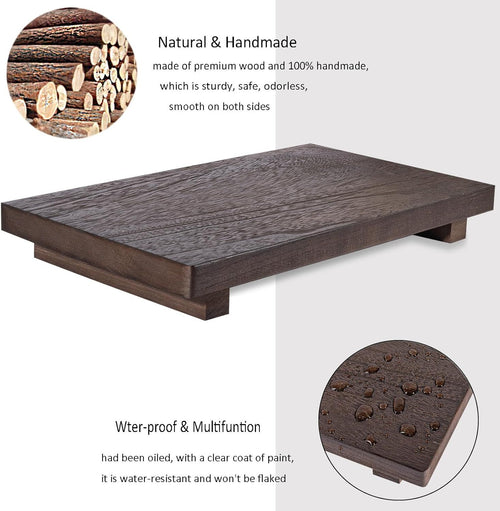 11.8-Inch Walnut Wood Pedestal Tray – product view 2 of 4