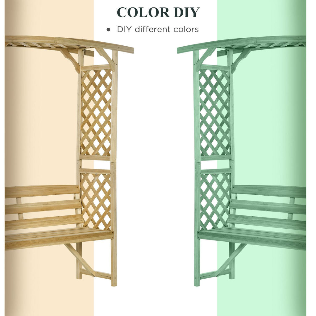 3-Seat Wood Pergola Arbor Bench – product view 6 of 9