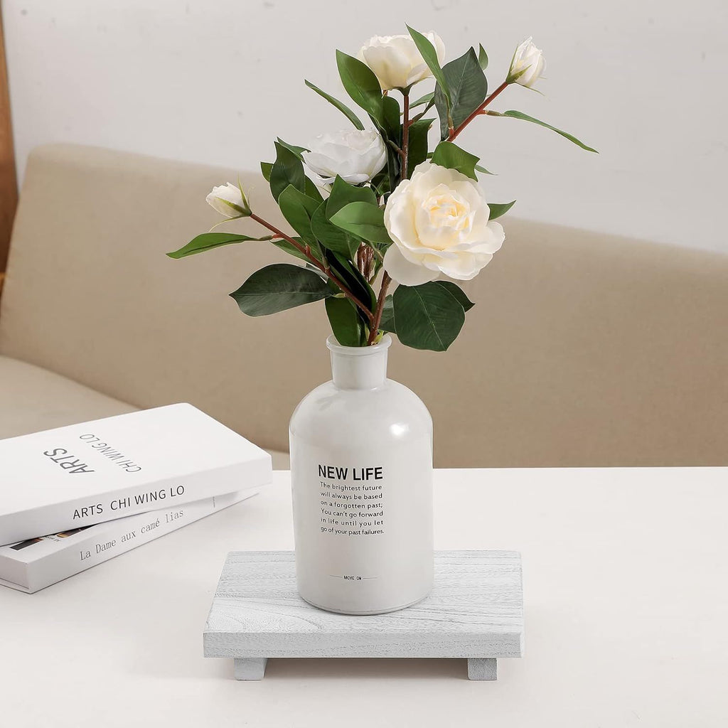 9-Inch White Wood Pedestal Tray – product view 5 of 9