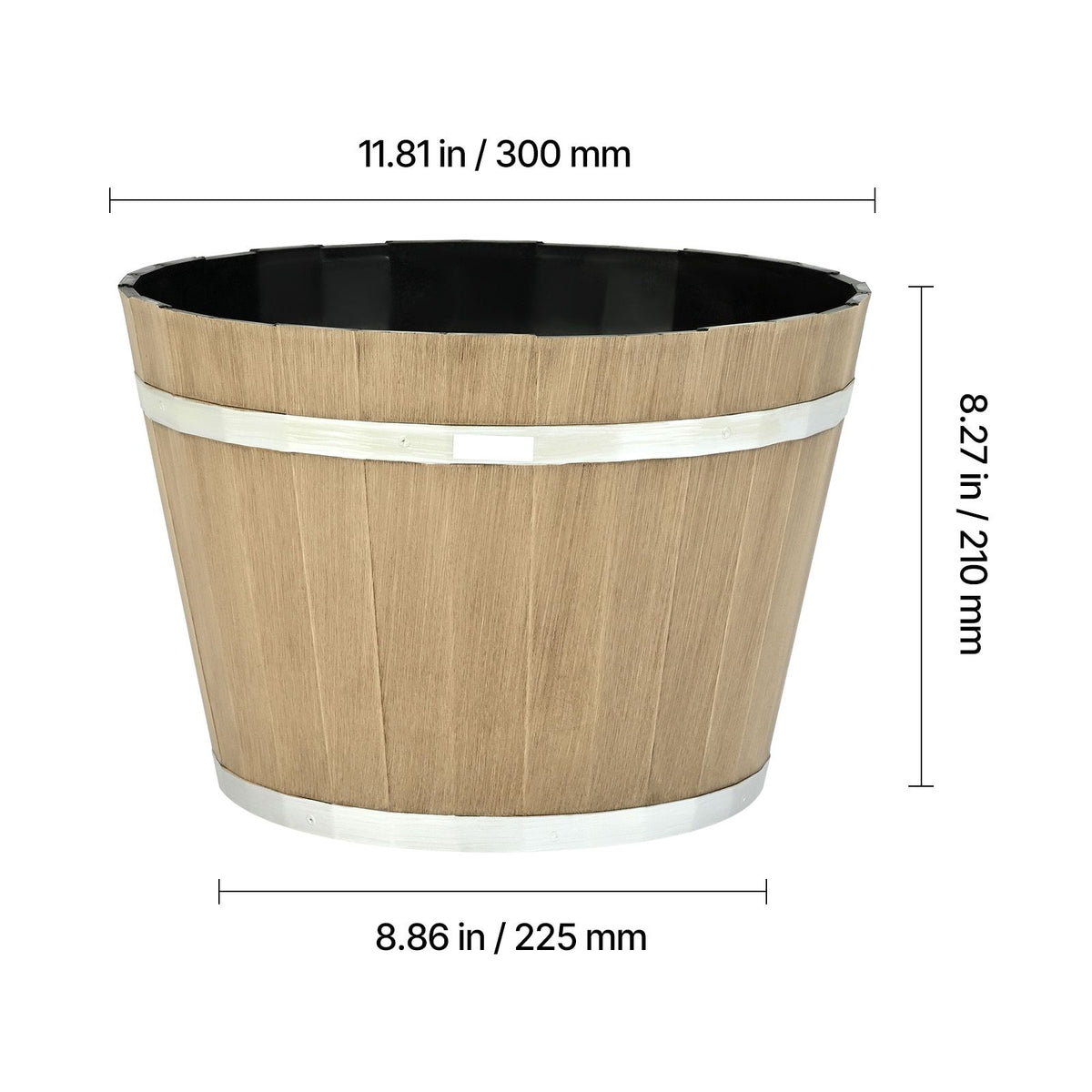 Set of 4 11.8-Inch Whiskey Barrel Planters – product view 5 of 9