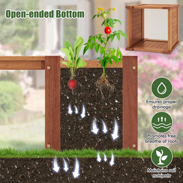54-Inch Raised Garden Bed with Bench – product view 11 of 12