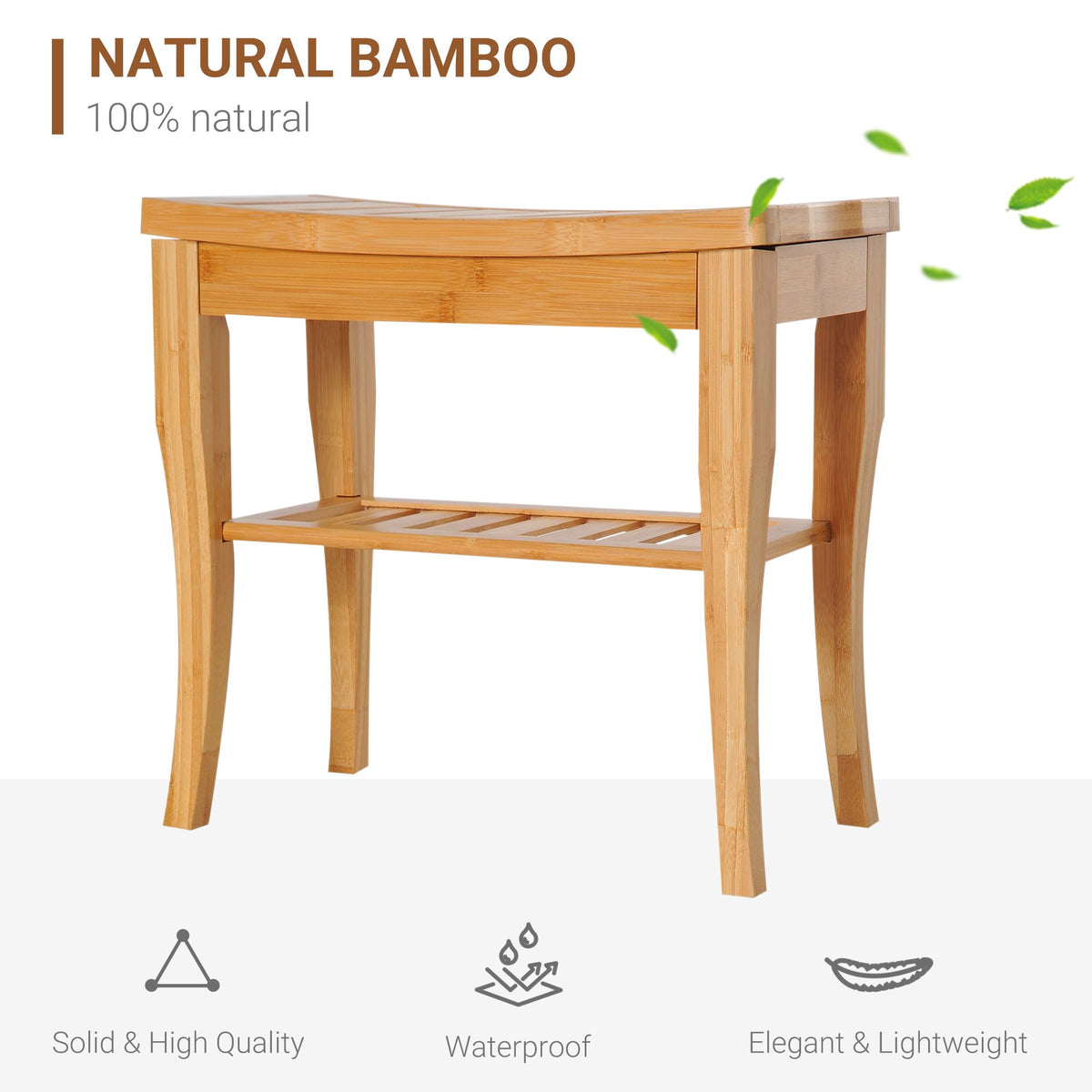 20-Inch 2-Tier Bamboo Shower Bench – product view 5 of 13