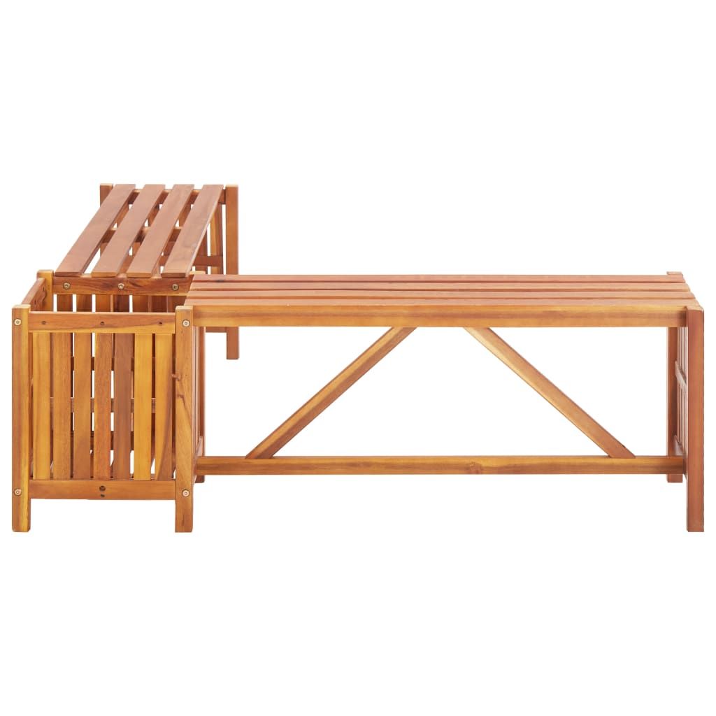46-Inch Acacia Corner Bench with Planter – product view 5 of 9