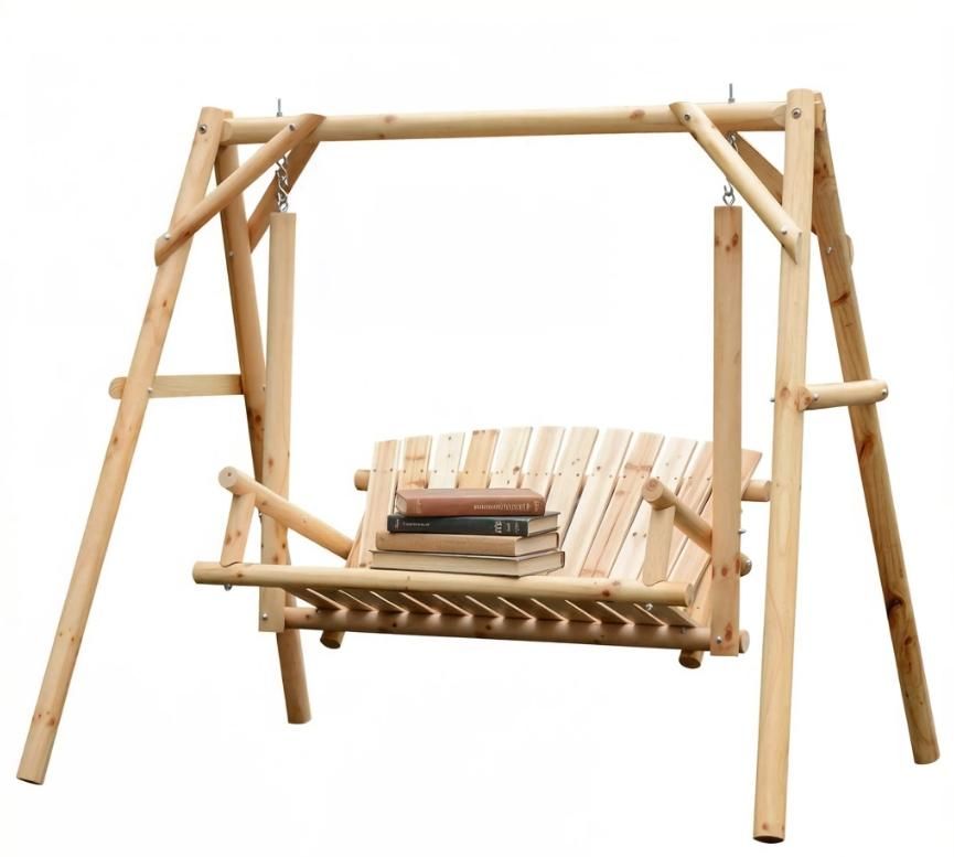 2-Seat Wood A-Frame Swing Bench – product view 4 of 6