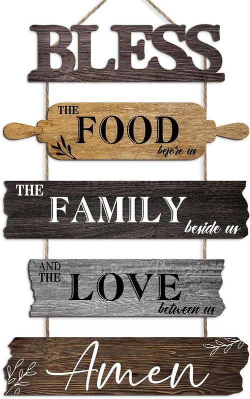 12x18-Inch “Bless the Food” Kitchen Wall Sign