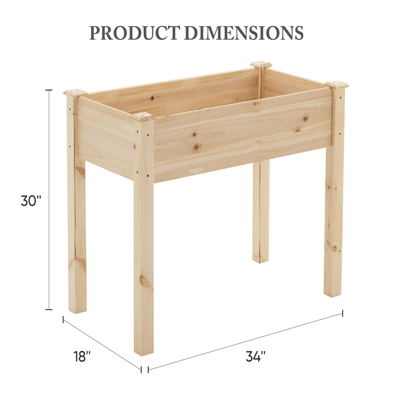 34-Inch Cedar Planter with Liner, Natural – product view 3 of 4