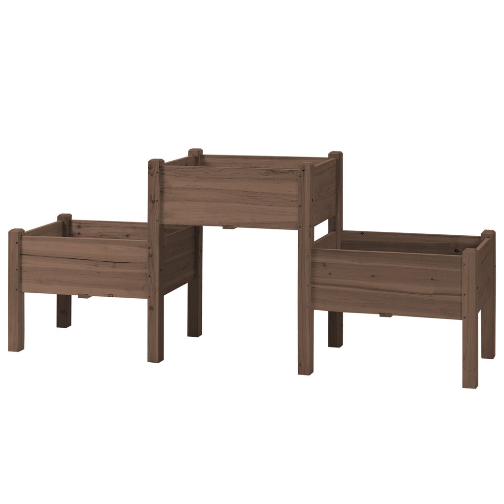 73-Inch 3-Tier Elevated Garden Bed, Coffee – product view 11 of 11