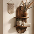 2-Tier Rustic Wood Wall Plant Shelf – main product view