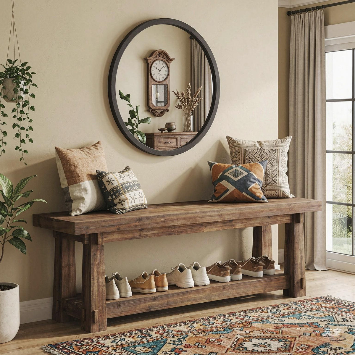 55-Inch Entryway Bench with Shoe Storage – product view 5 of 6