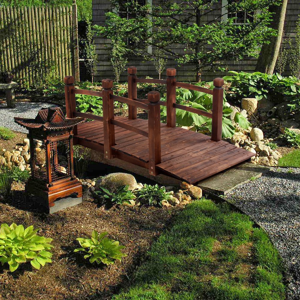 Carbonized Wood Decorative Garden Bridge – product view 12 of 14