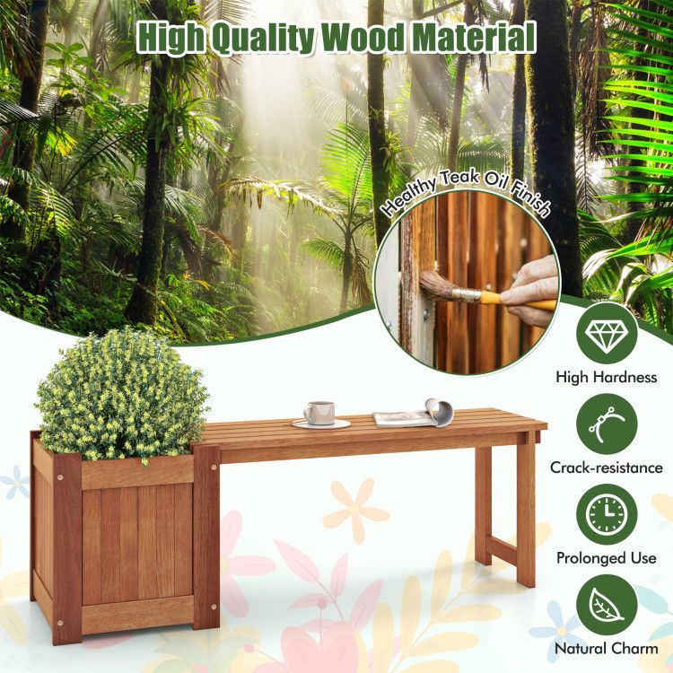 54-Inch Raised Garden Bed with Bench – product view 12 of 12