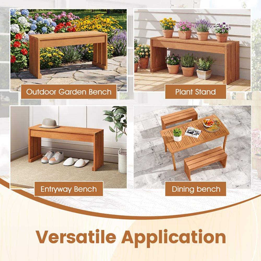 2-Person Solid Wood Garden Bench – product view 8 of 12