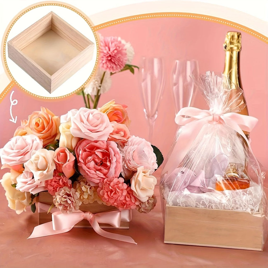 Set of 12 Unfinished Square Wooden Craft Boxes – product view 9 of 9