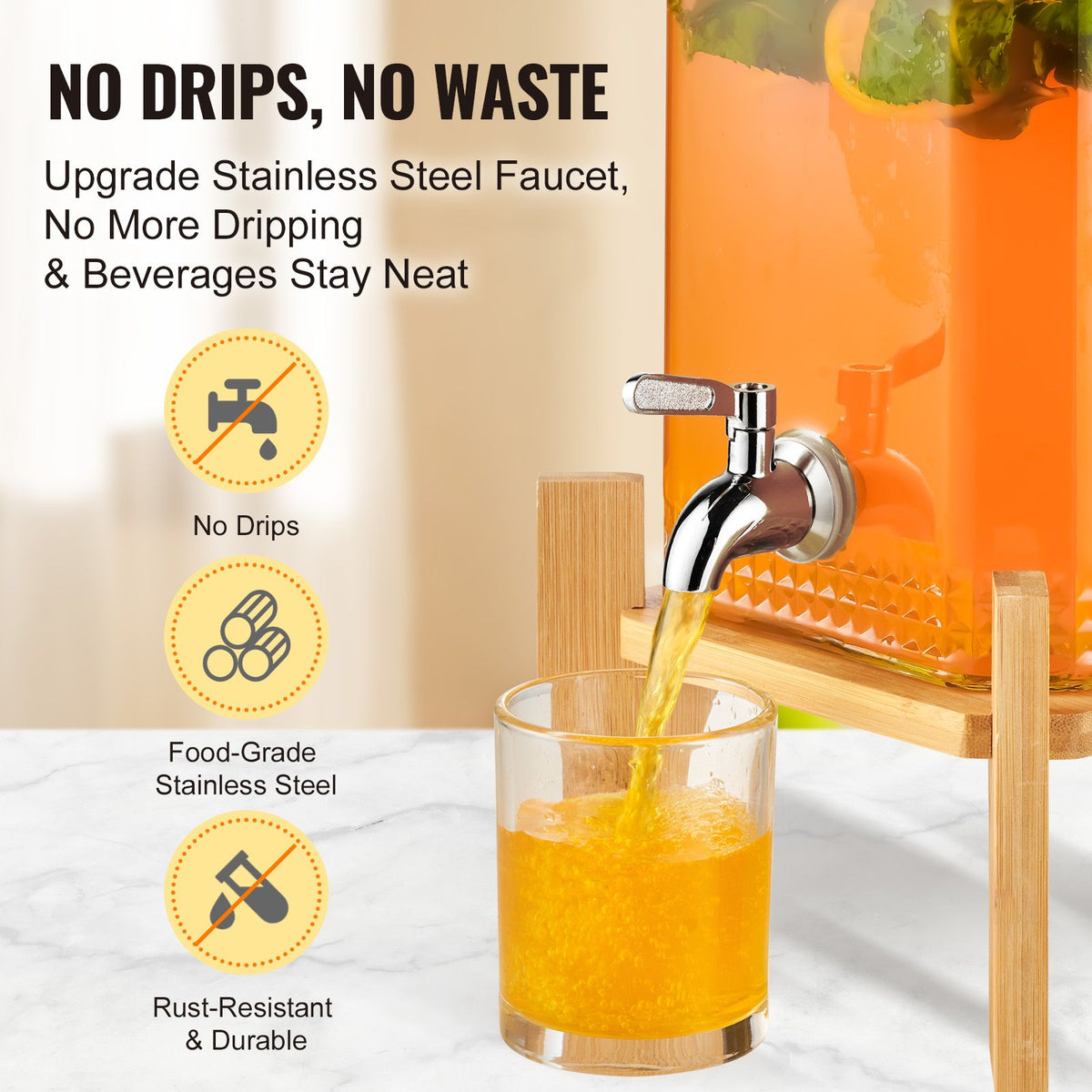 Set of 2 1.5-Gallon Glass Beverage Dispensers – product view 3 of 12