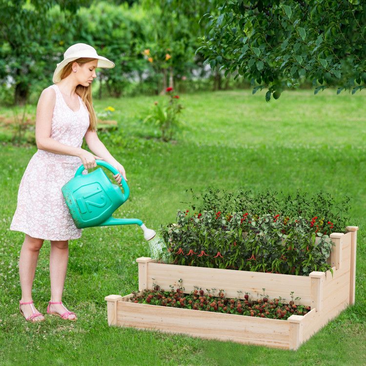 3-Tier Fir Wood Raised Garden Bed – product view 3 of 9