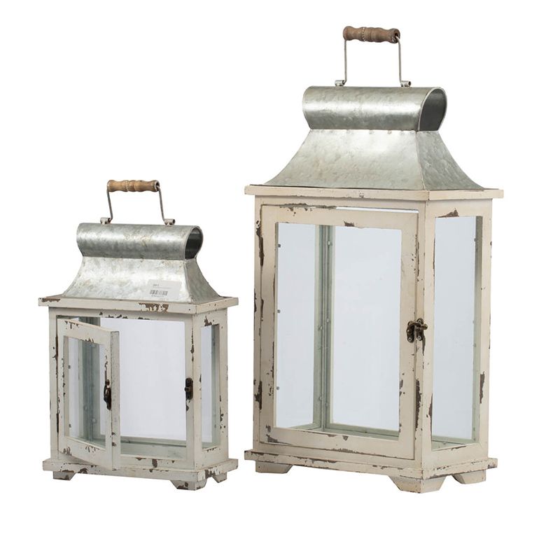 Decorative Wooden Hurricane Candle Lantern – product view 12 of 16