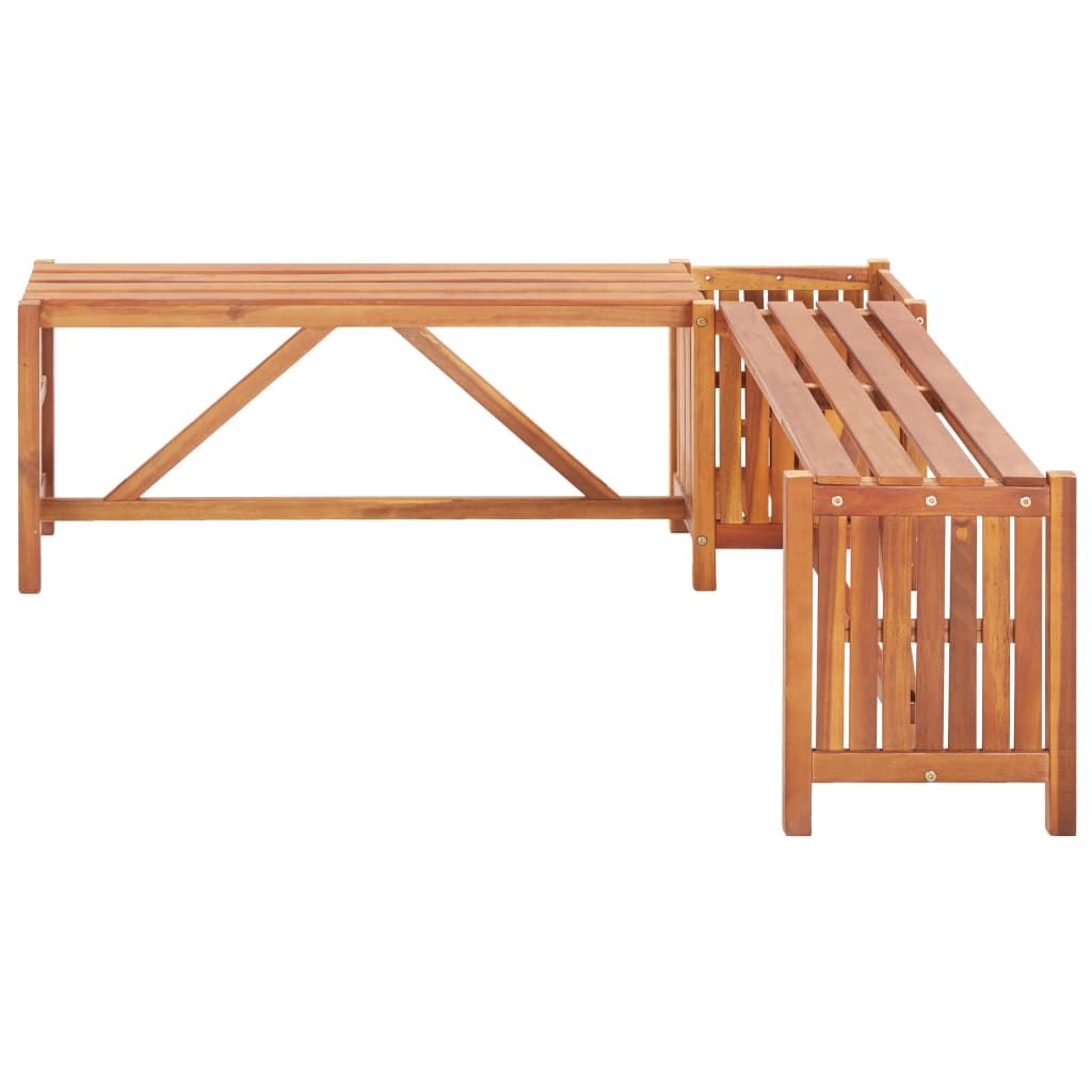 46-Inch Acacia Corner Bench with Planter – product view 3 of 9