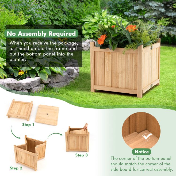 15-Inch Folding Fir Wood Planter – product view 5 of 10