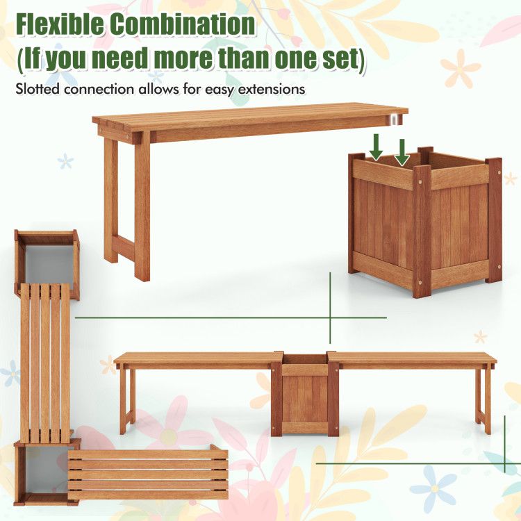 54-Inch Raised Garden Bed with Bench – product view 10 of 12