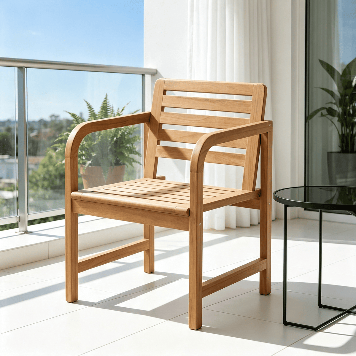 Natural Wood Patio Armchair – product view 6 of 6