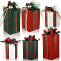 Set of 6 Rustic Christmas Gift Box Decorations