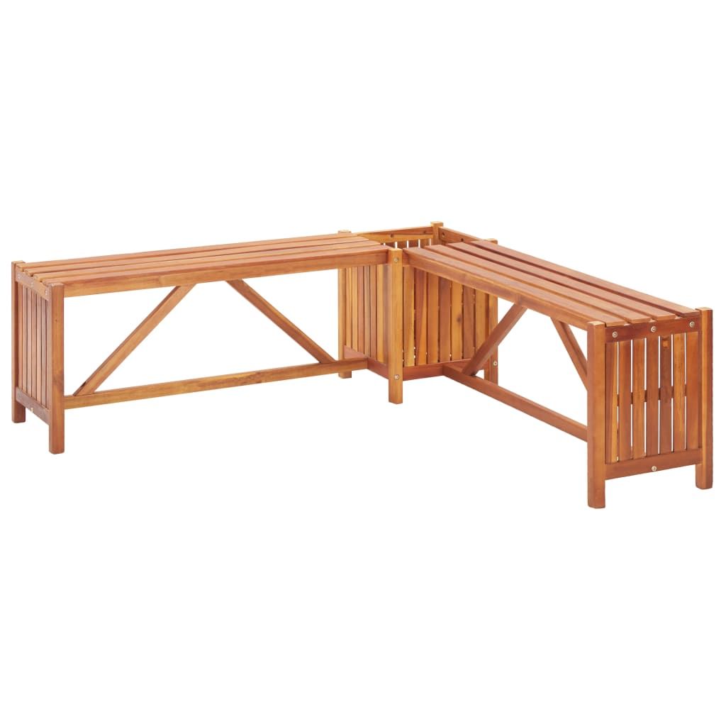 46-Inch Acacia Corner Bench with Planter – product view 2 of 9
