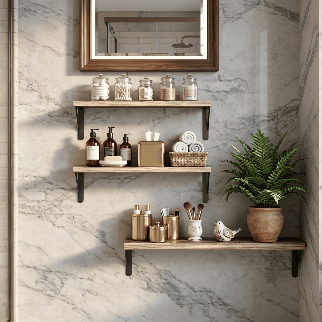 Set of 4 Paulownia Floating Shelves – product view 5 of 6