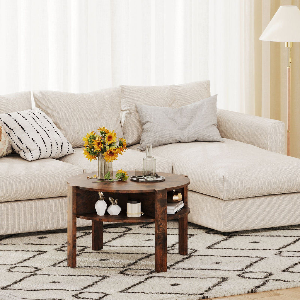 29.5-Inch Round Coffee Table with Storage – product view 3 of 10