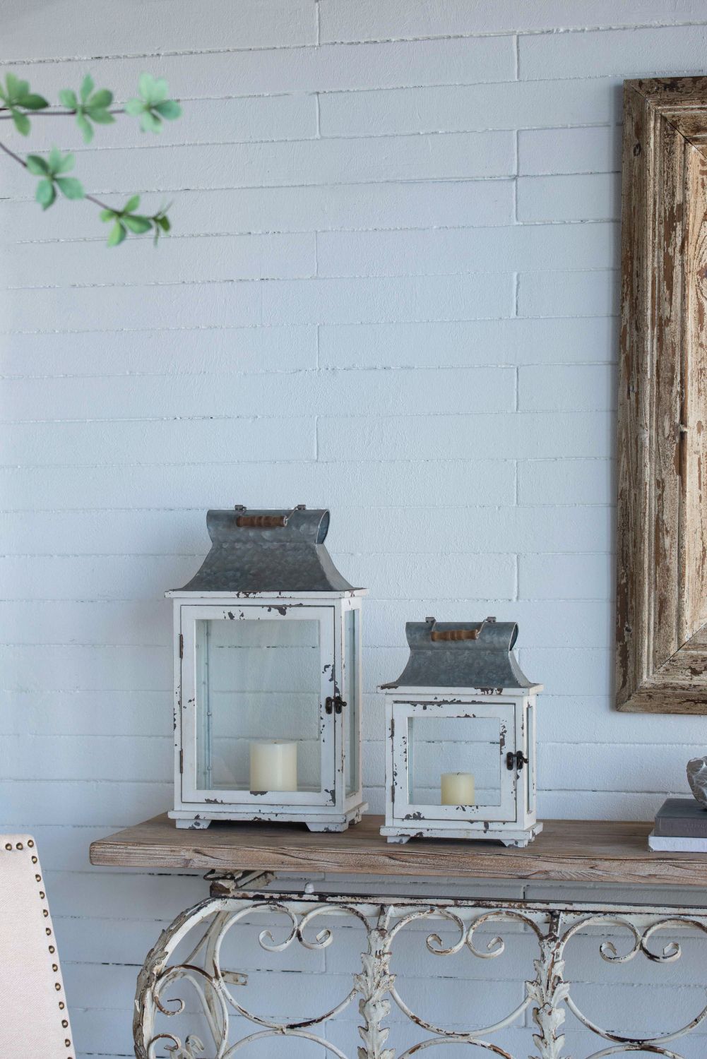 Decorative Wooden Hurricane Candle Lantern – product view 5 of 16