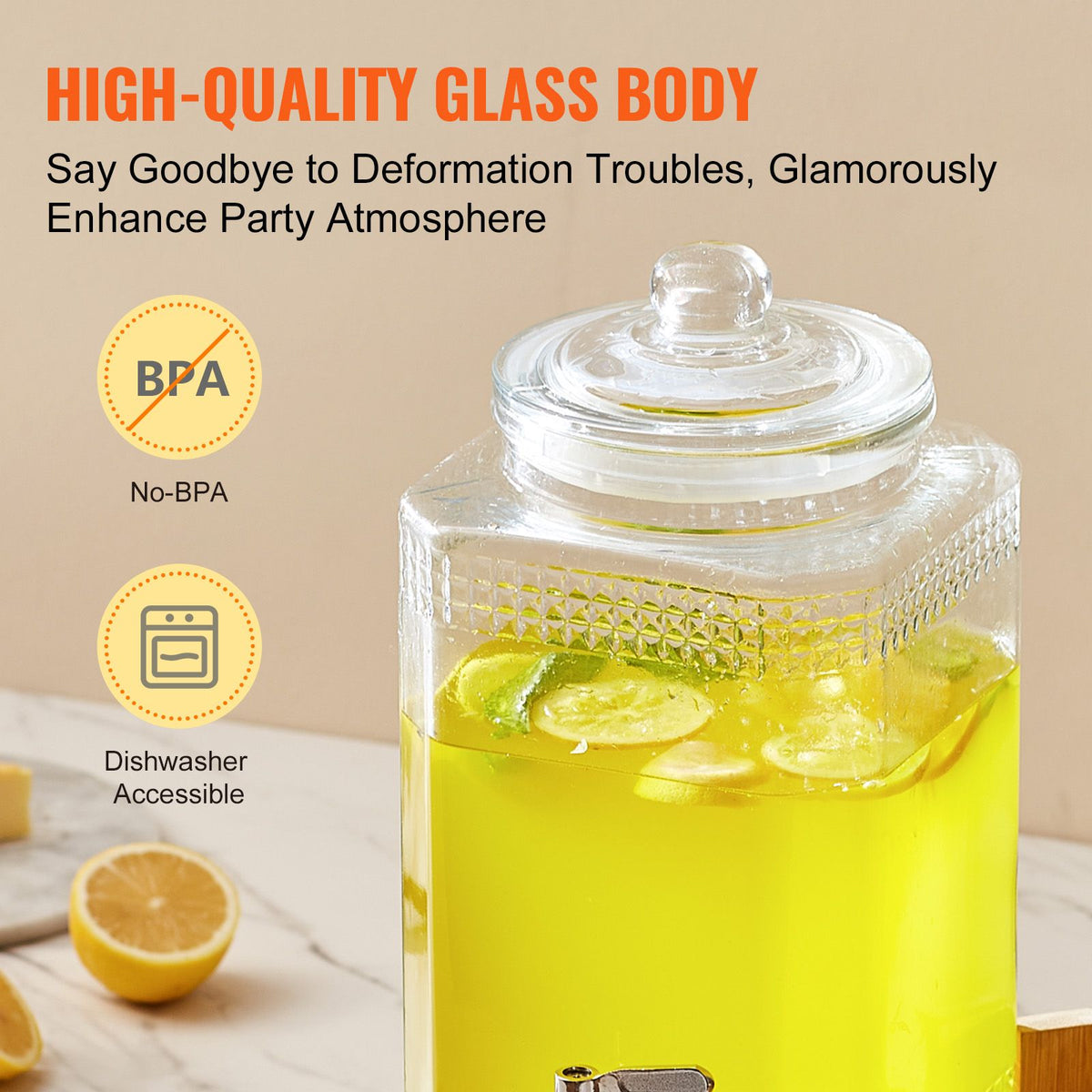 Set of 2 1.5-Gallon Glass Beverage Dispensers – product view 4 of 12