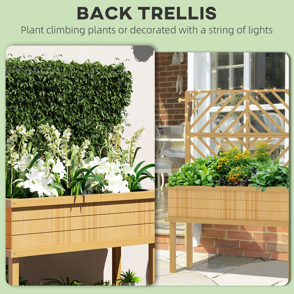 55-Inch Natural Fir Wood Planter with Trellis – product view 4 of 11
