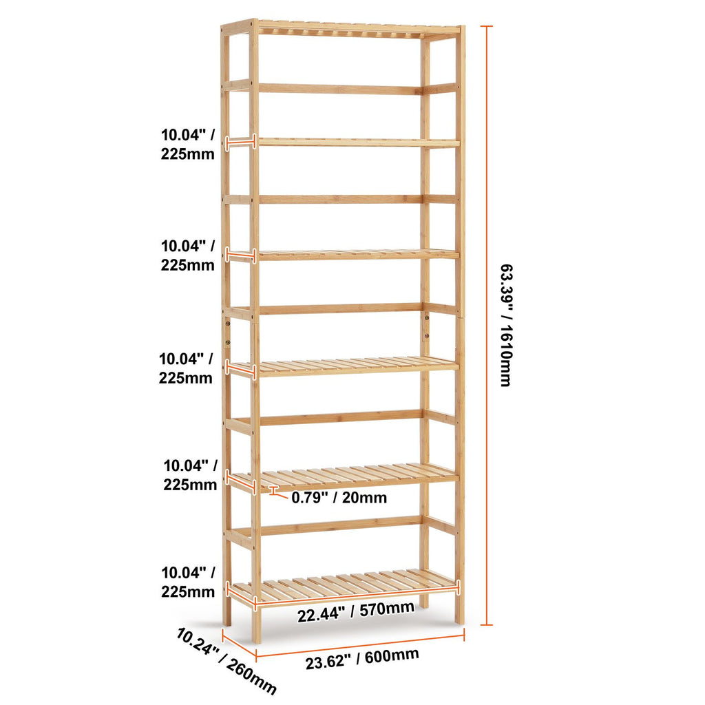 6-Tier Bamboo Bookshelf – product view 8 of 12