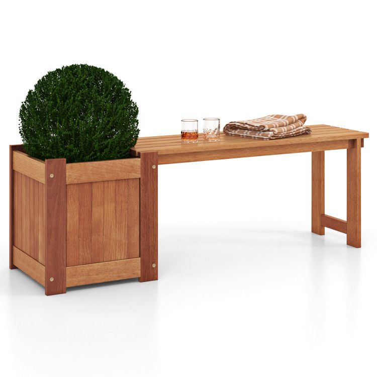 54-Inch Raised Garden Bed with Bench – product view 3 of 12