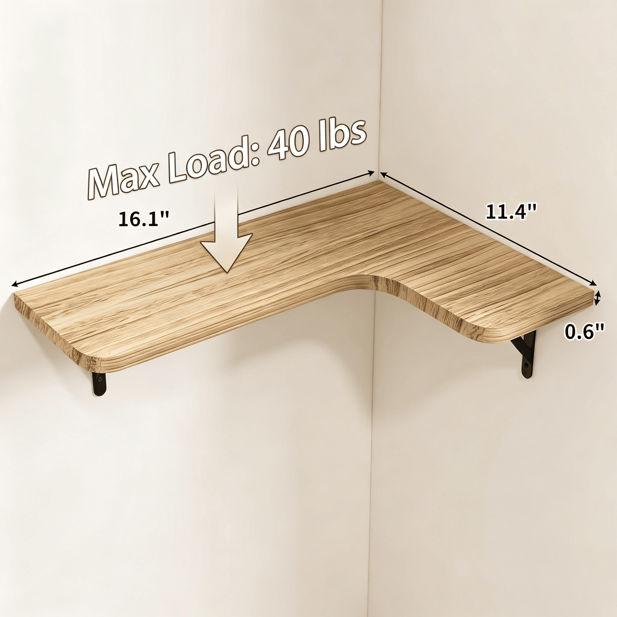 Set of 5 Rustic Corner Floating Shelves – product view 3 of 6