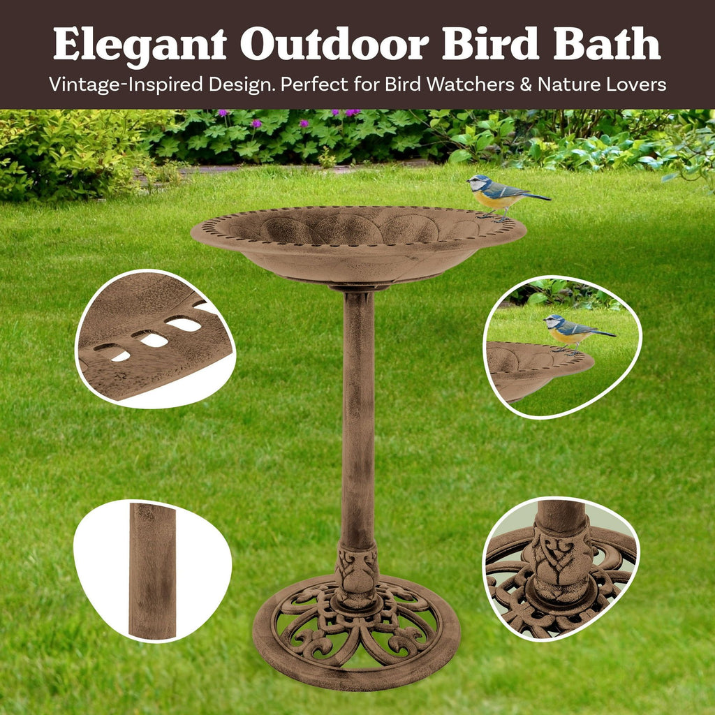 28.75-Inch Antique Bronze Bird Bath – product view 2 of 5