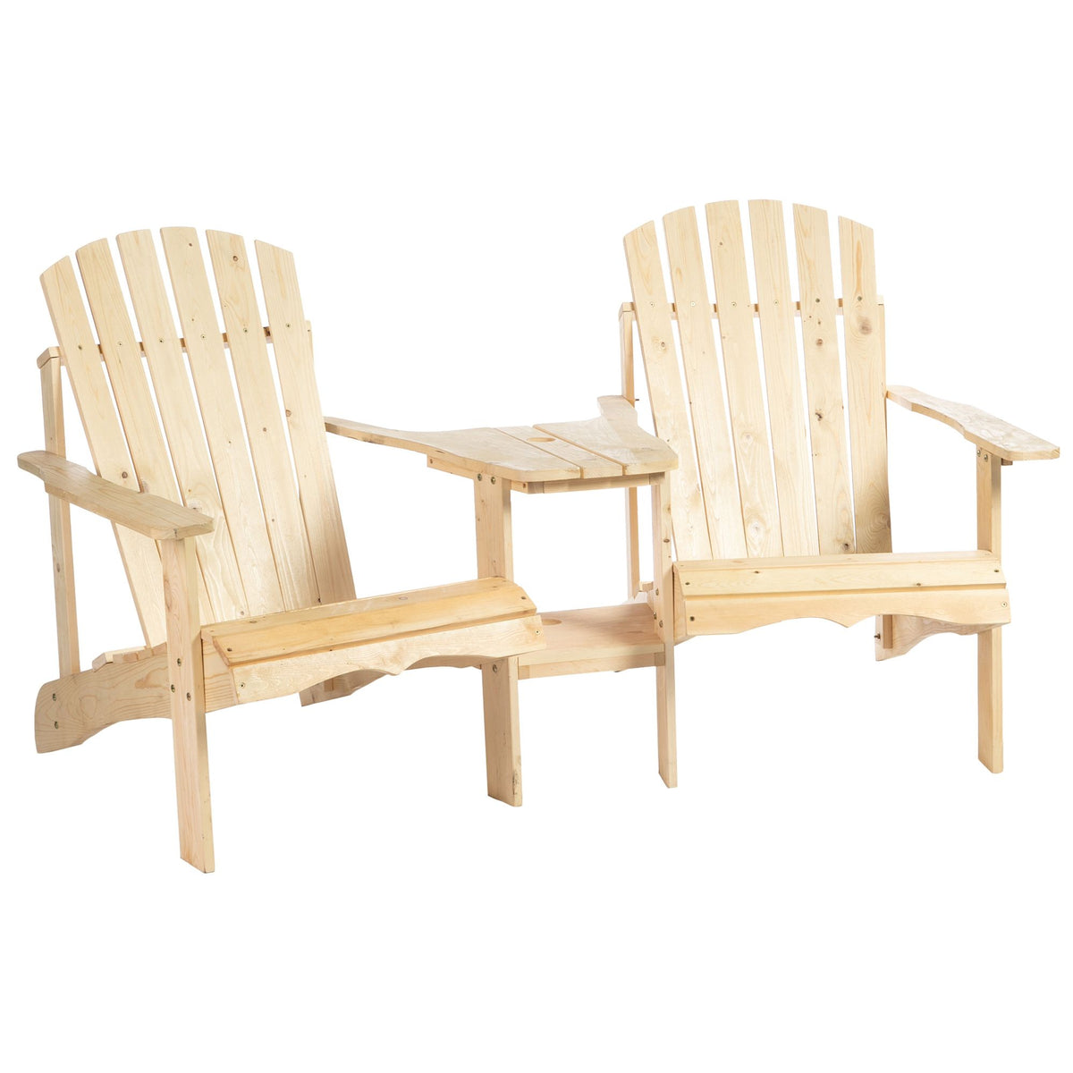 Set of 2 Adirondack Chairs with Center Table – main product view
