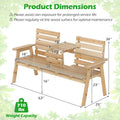 Fir Wood Outdoor Bench with Folding Table – product view 2 of 21