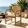 Natural Wood Patio Armchair – main product view