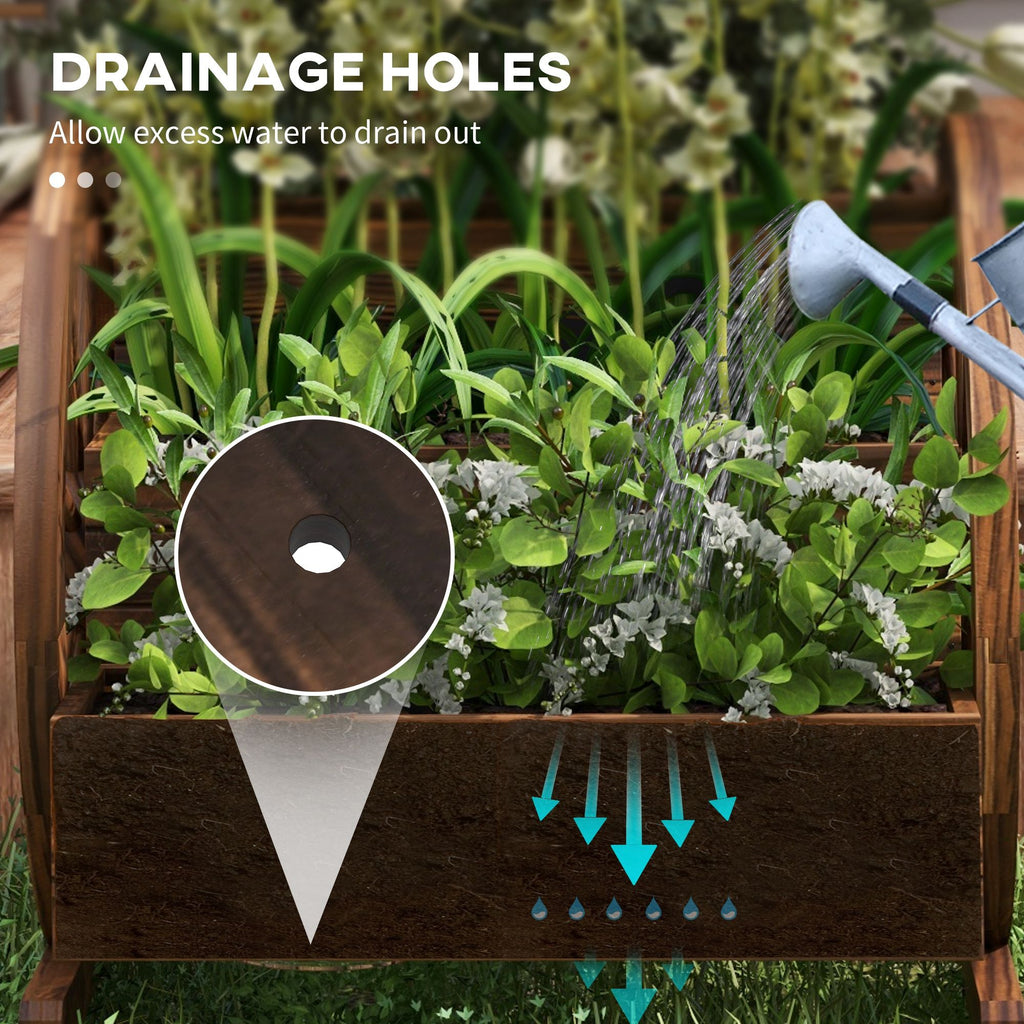 3-Tier Wooden Wagon Planter – product view 5 of 11