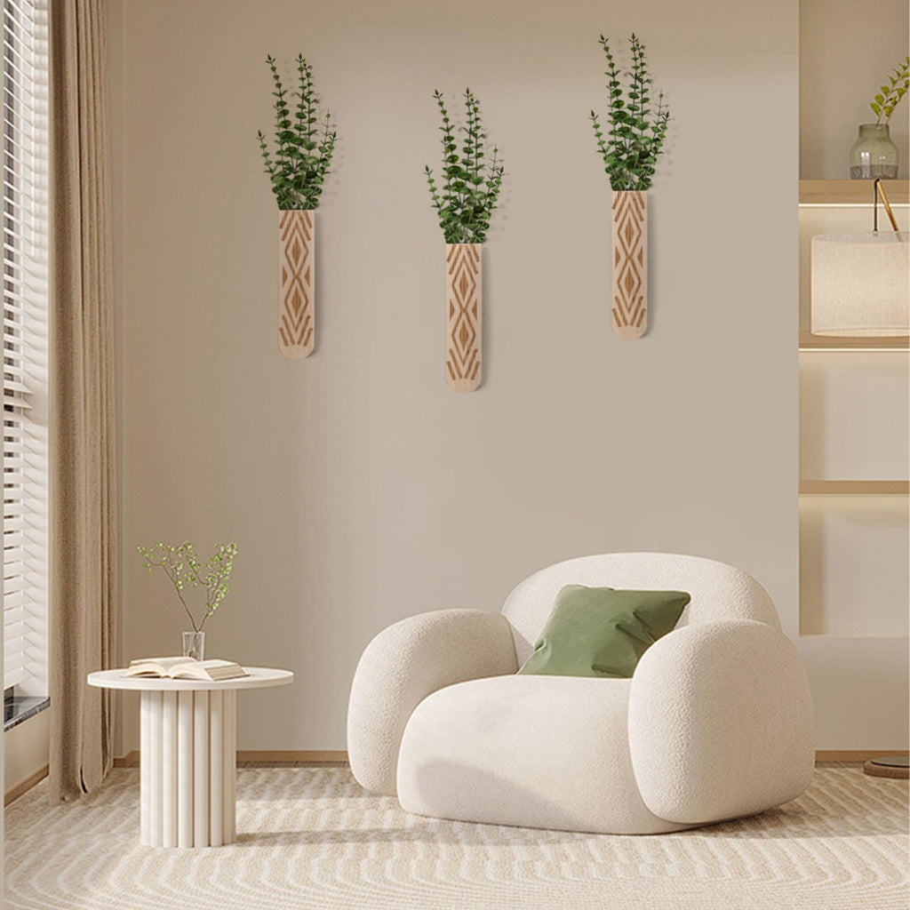 Set of 3 Boho Wood Wall Planters – product view 4 of 4